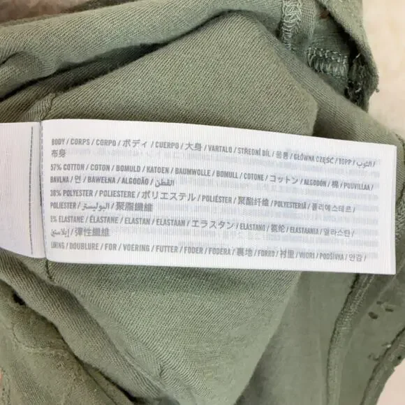 Hollister Eyelet Mini Dress Green XS Square Neck Ruffled Shoulder Straps Summer - Picture 5 of 10